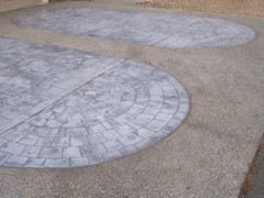 Circles & Borders Stamped Concrete oval inset