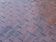Brick Runningbond Stamped Concrete - Dark Red