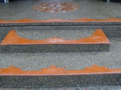 Circles & Borders Stamped Concrete steps