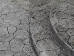 Random Stone Stamped Concrete - Stone Grey Base with Dark Grey Highlight