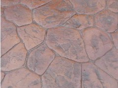 Random Stone Stamped Concrete -  Base with Red Highlight