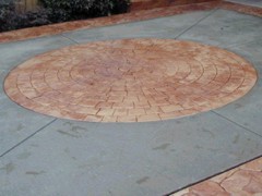 Circles & Borders Stamped Concrete randomstone circle inset