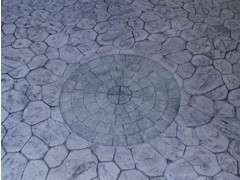 Random Stone Stamped Concrete - Grey Base with Highlight & Circle