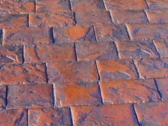 Cobblestone Stamped Concrete- Tile Red Base -Medium Grey Highlight